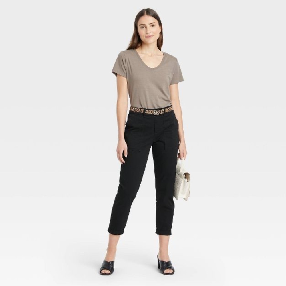High-Rise Utility Ankle Pants